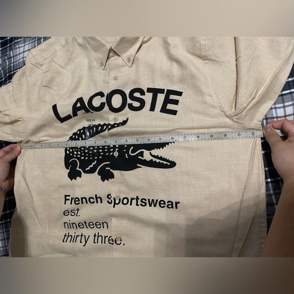 LACOSTE | Button-down Unisex Wool Street Style Long Sleeves Cotton - Picture 3 of 9